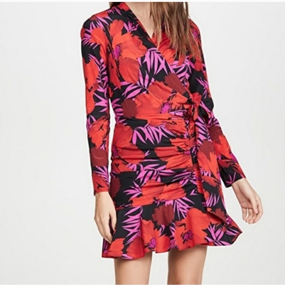 Veronica Beard Lorina Dress Poppy Multi Color Red Pink Size  8 - Picture 1 of 4